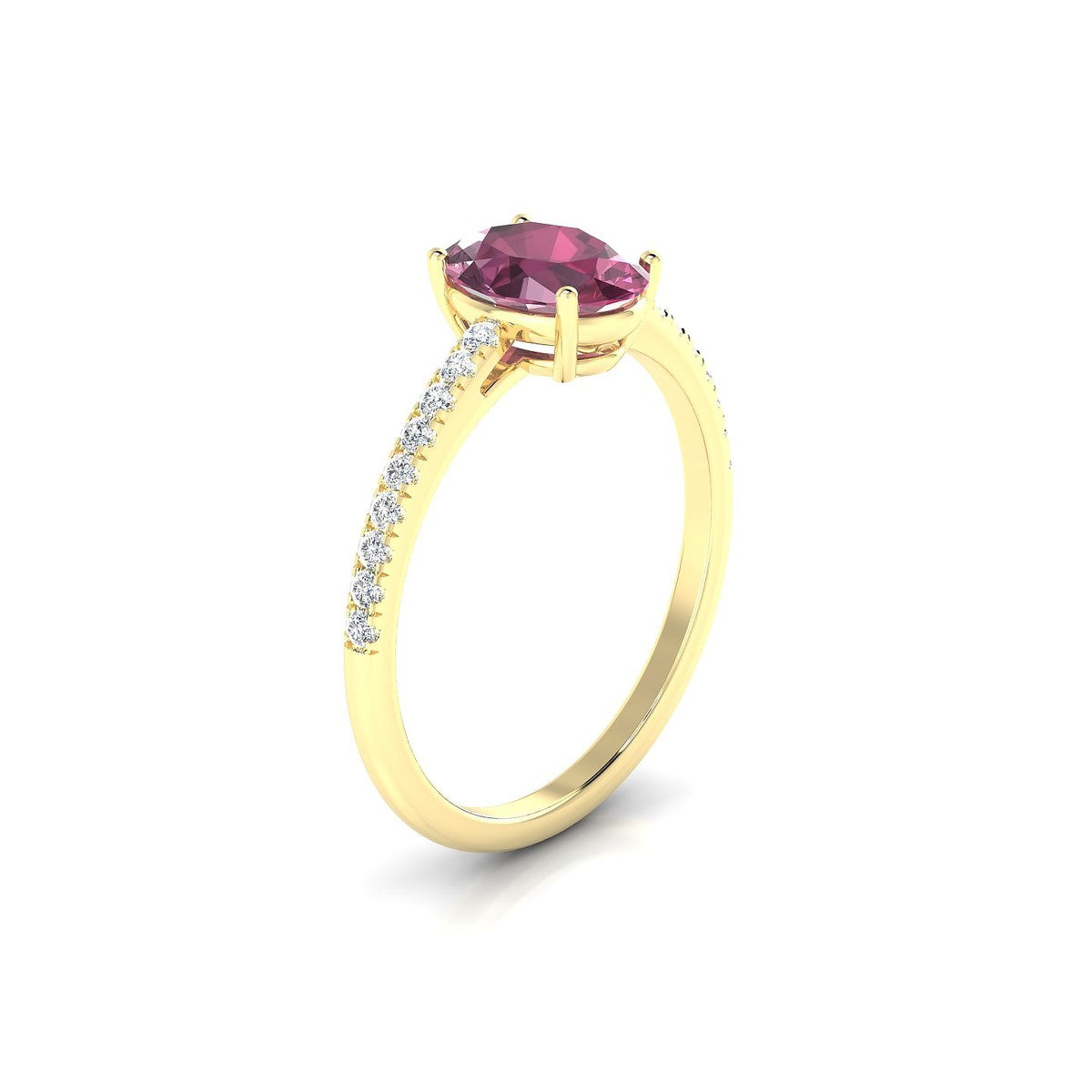 Timeless | 18k Yellow Gold 8 x 6 mm Oval Rhodolite Ring