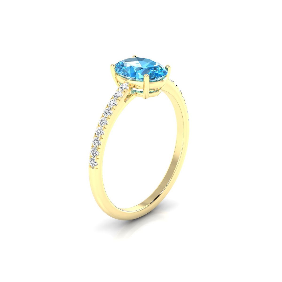 Timeless | 18k Yellow Gold 8 x 6 mm Oval Topaz Ring