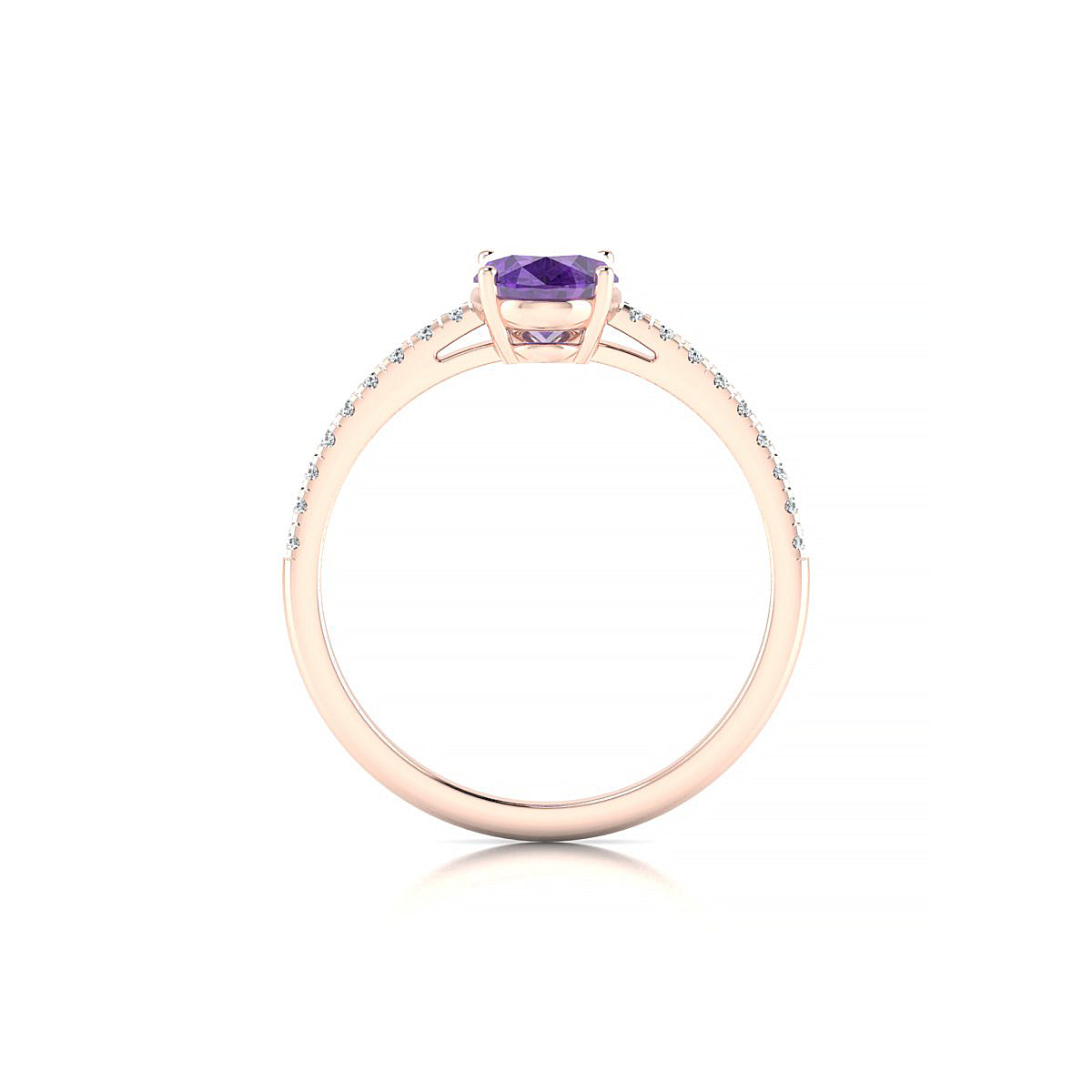 Timeless | 18k Rose Gold 8 x 6 mm Oval Amethyst Ring