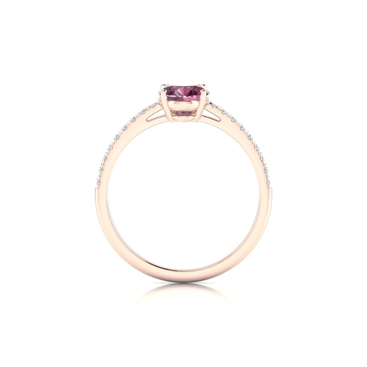 Timeless | 18k Rose Gold 8 x 6 mm Oval Rhodolite Ring