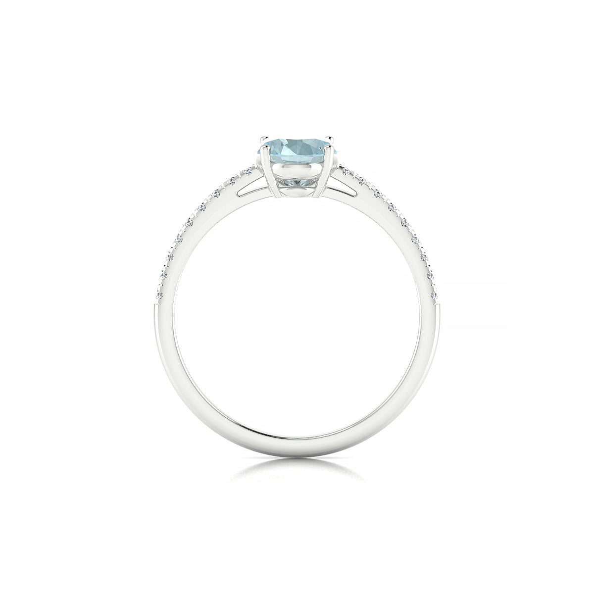 Timeless | 18k White Gold 8 x 6 mm Oval Aquamarine Ring