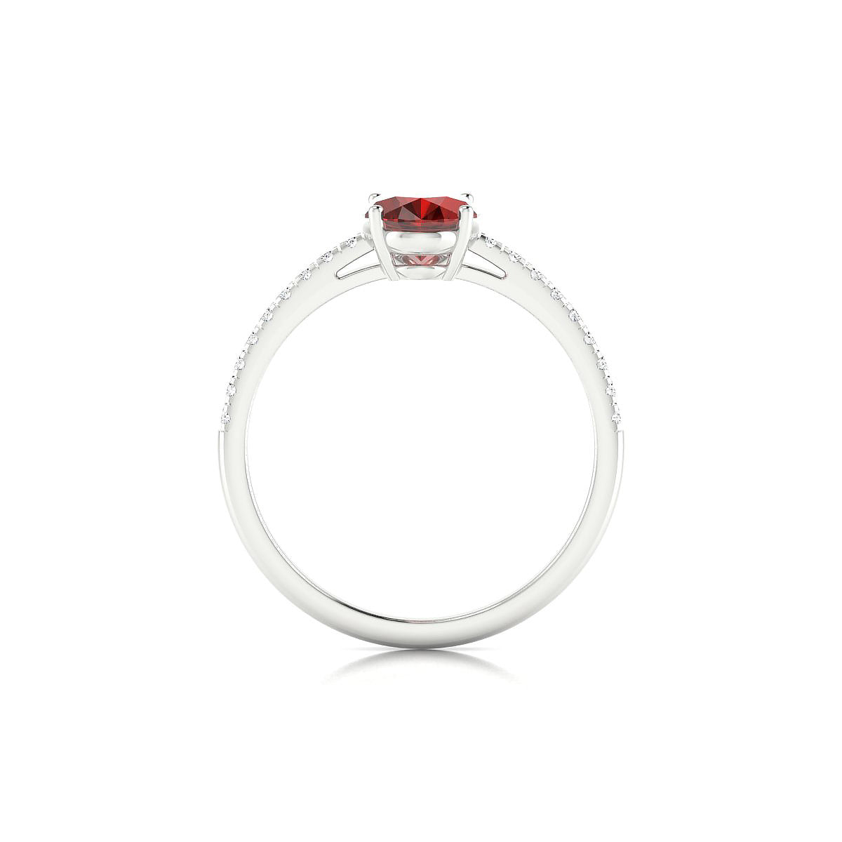 Timeless | 18k White Gold 8 x 6 mm Oval Garnet Ring