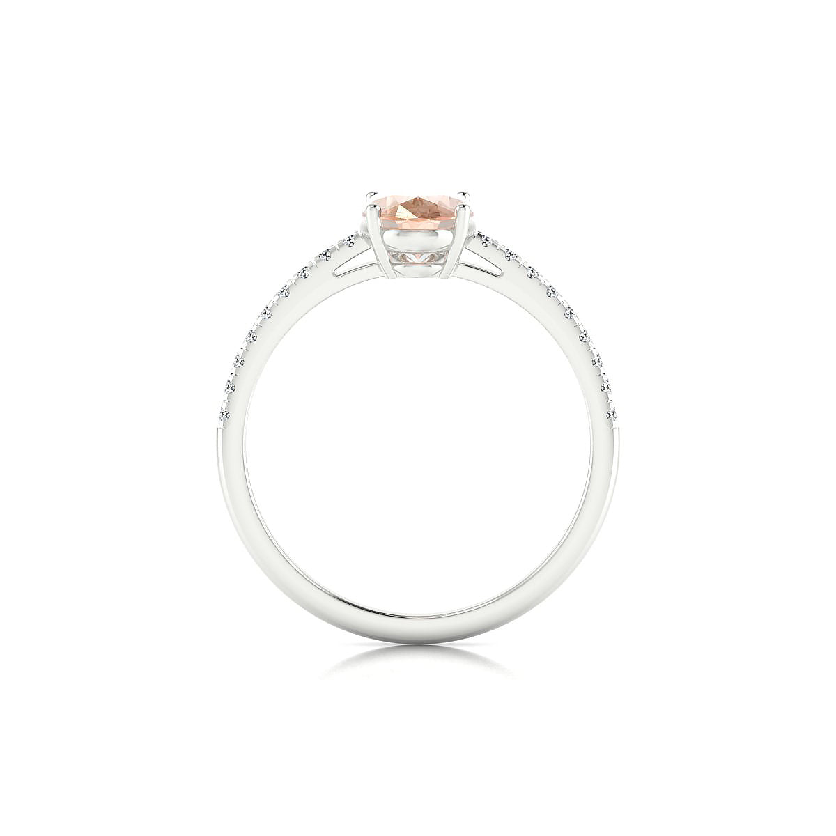 Timeless | 18k White Gold 8 x 6 mm Oval Morganite Ring