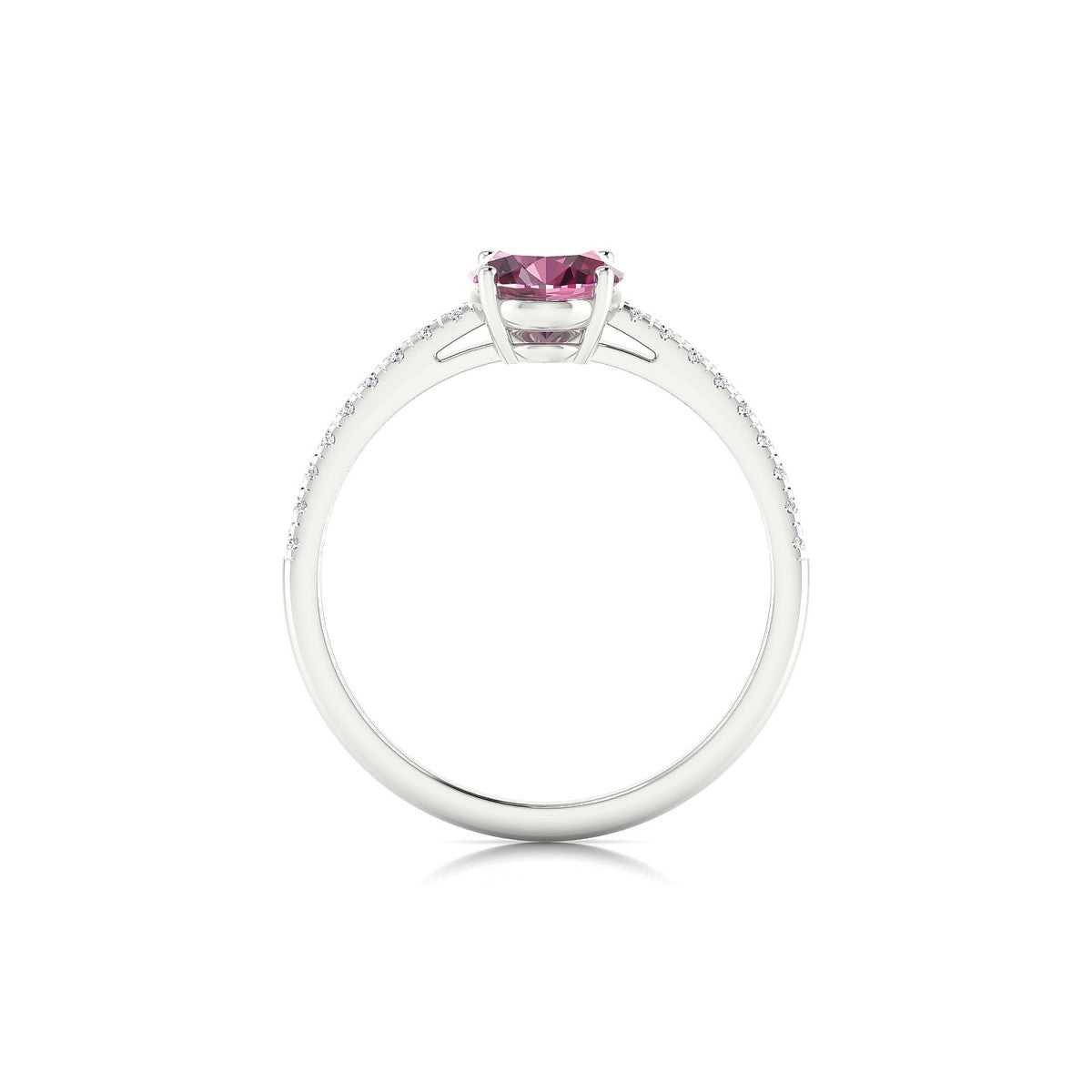 Timeless | 18k White Gold 8 x 6 mm Oval Rhodolite Ring