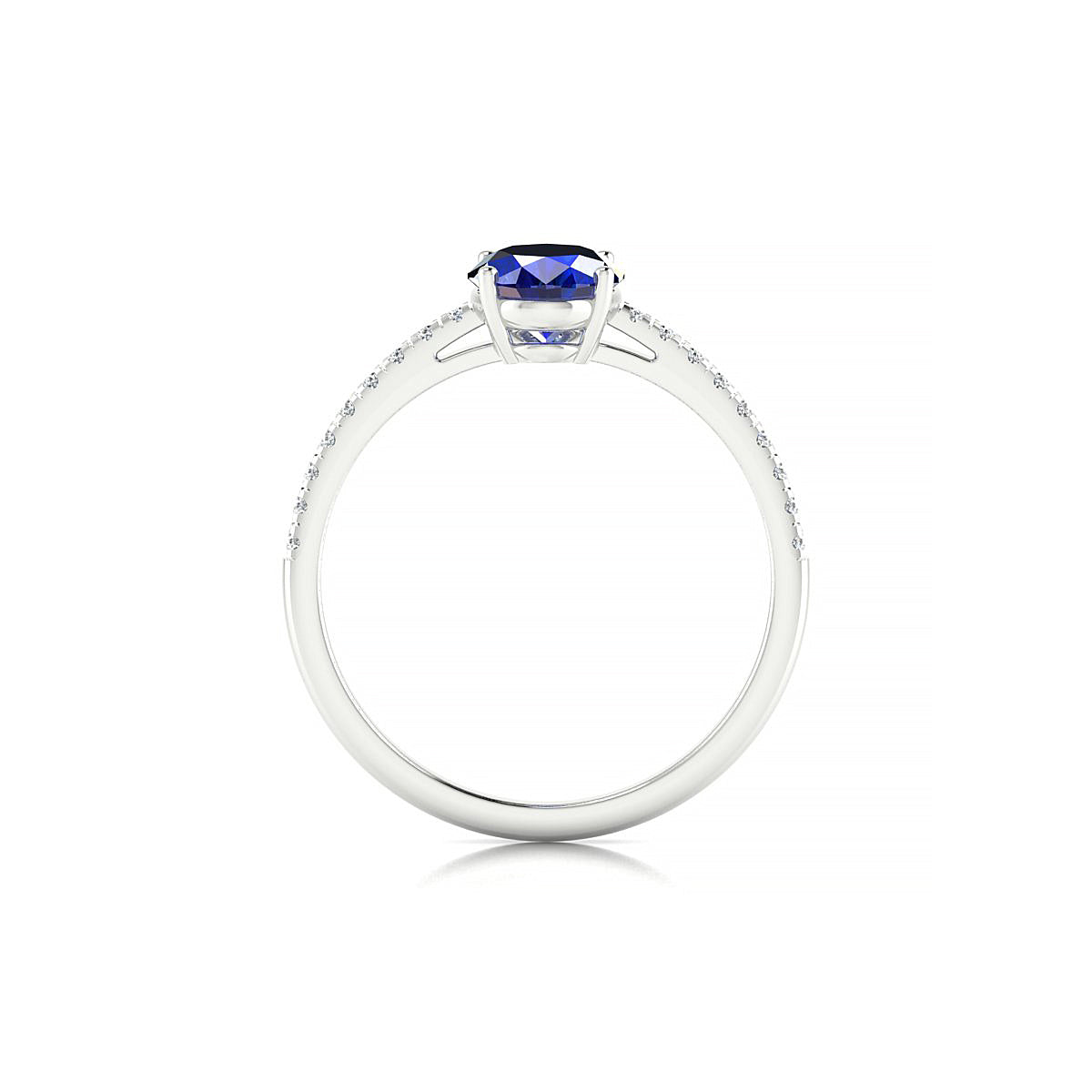 Timeless | 18k White Gold 8 x 6 mm Oval Sapphire Ring