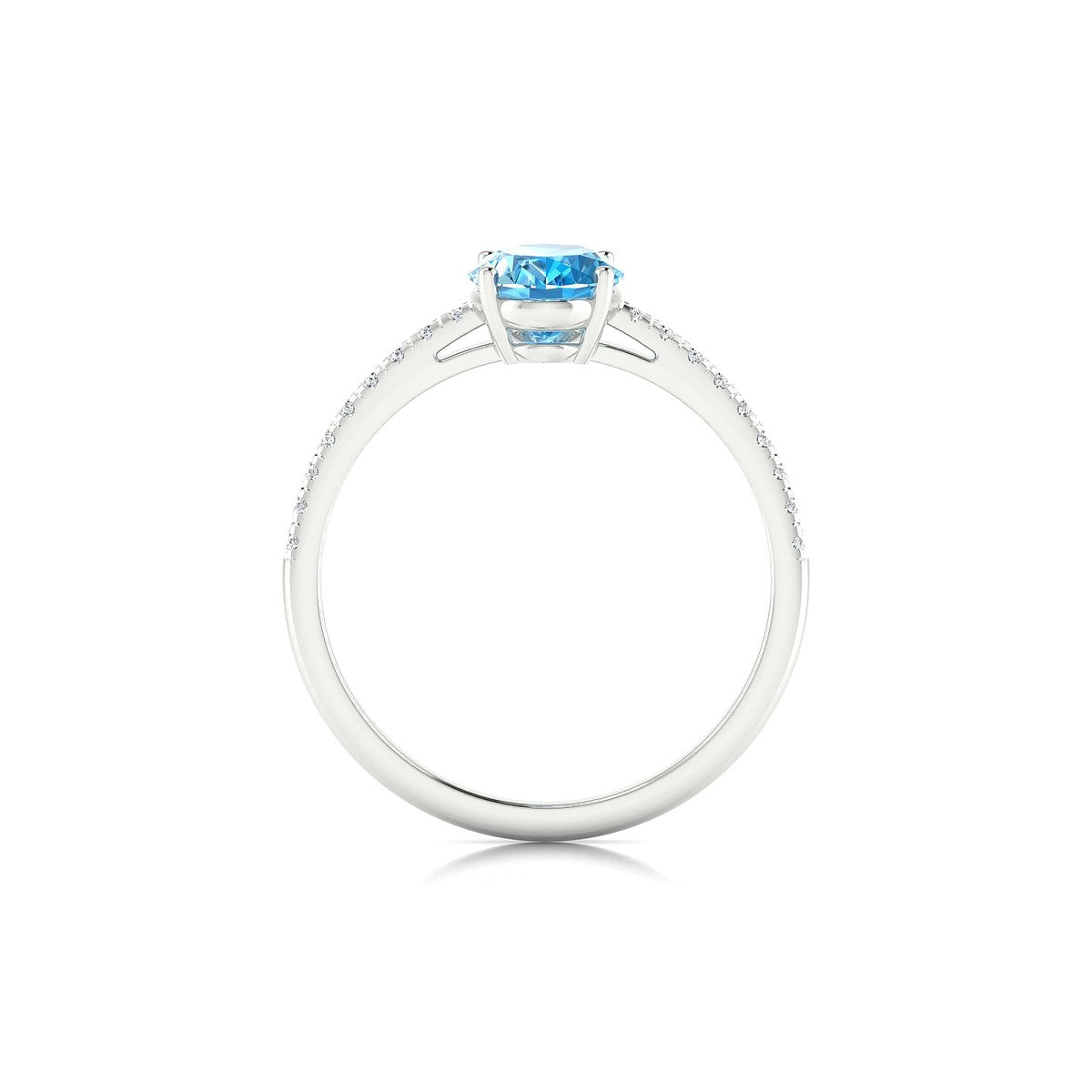 Timeless | 18k White Gold 8 x 6 mm Oval Topaz Ring