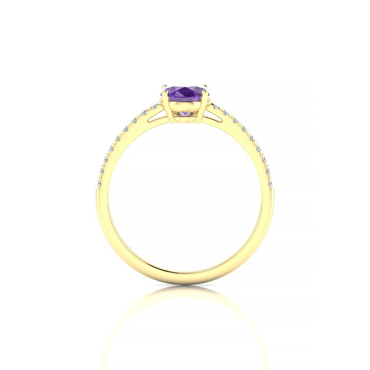 Timeless | 18k Yellow Gold 8 x 6 mm Oval Amethyst Ring