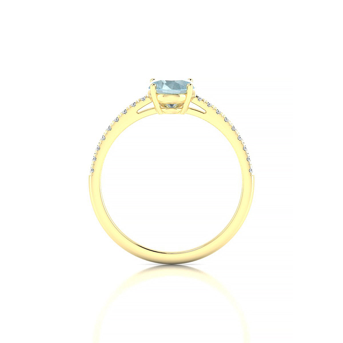 Timeless | 18k Yellow Gold 8 x 6 mm Oval Aquamarine Ring