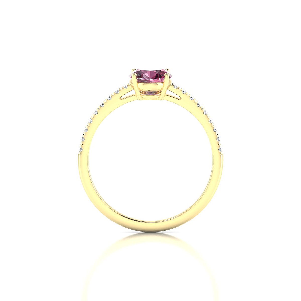 Timeless | 18k Yellow Gold 8 x 6 mm Oval Rhodolite Ring