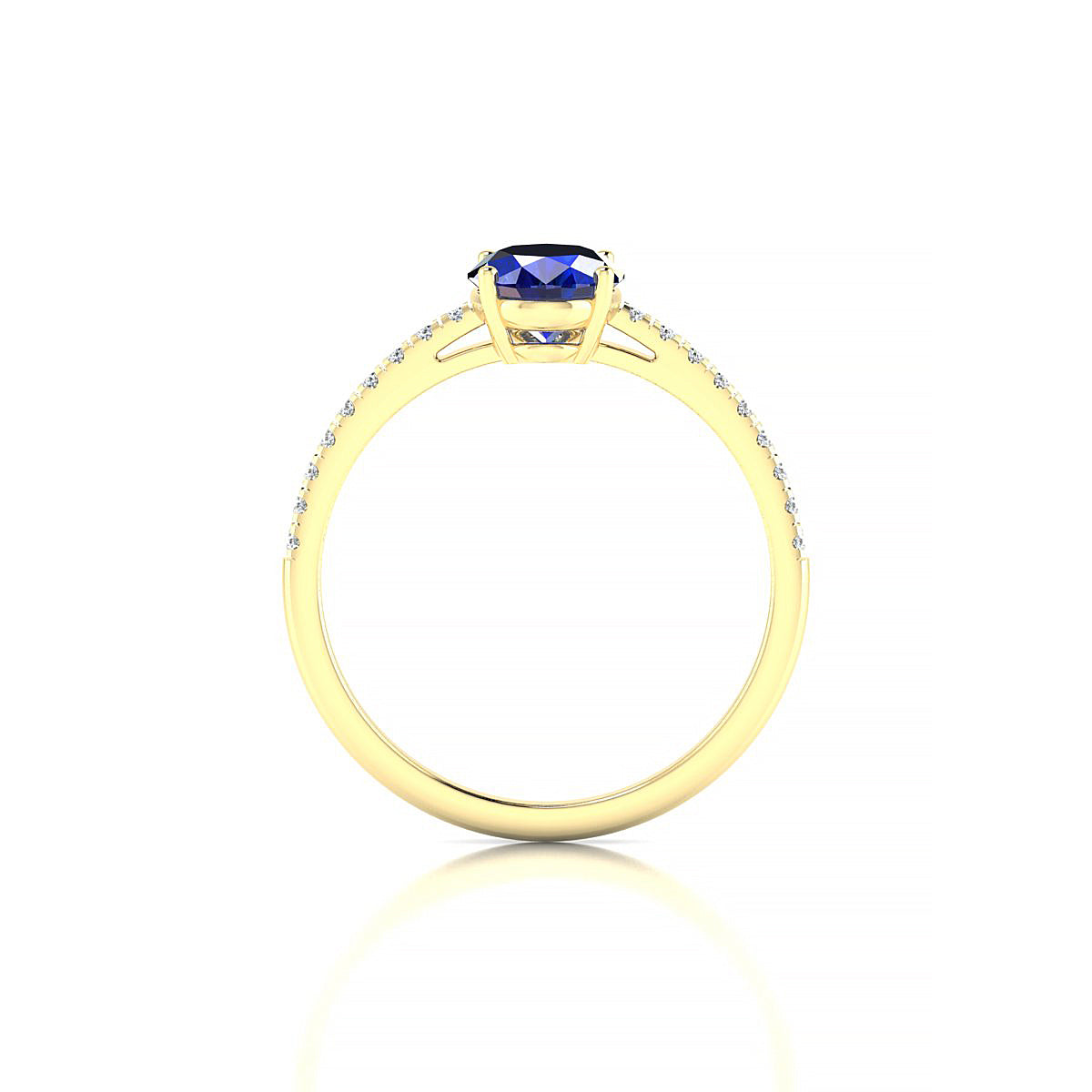 Timeless | 18k Yellow Gold 8 x 6 mm Oval Sapphire Ring
