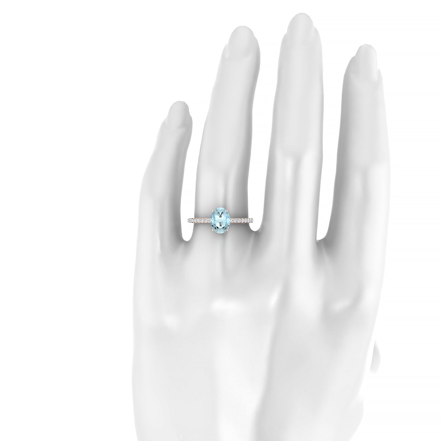 Timeless | 18k Rose Gold 8 x 6 mm Oval Aquamarine Ring