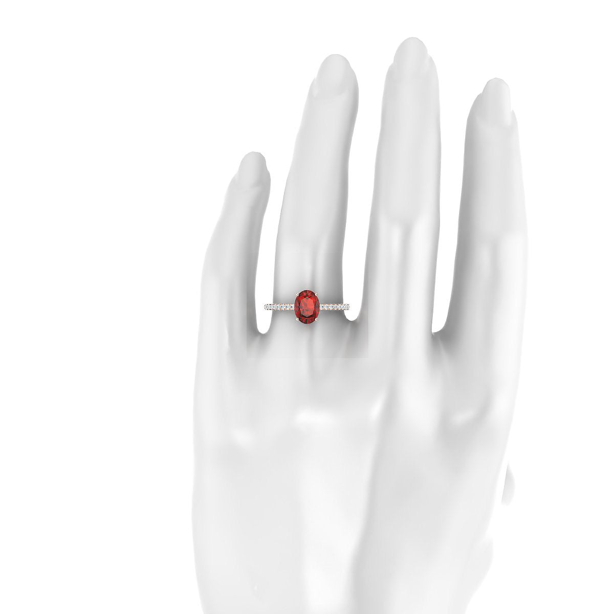 Timeless | 18k Rose Gold 8 x 6 mm Oval Garnet Ring