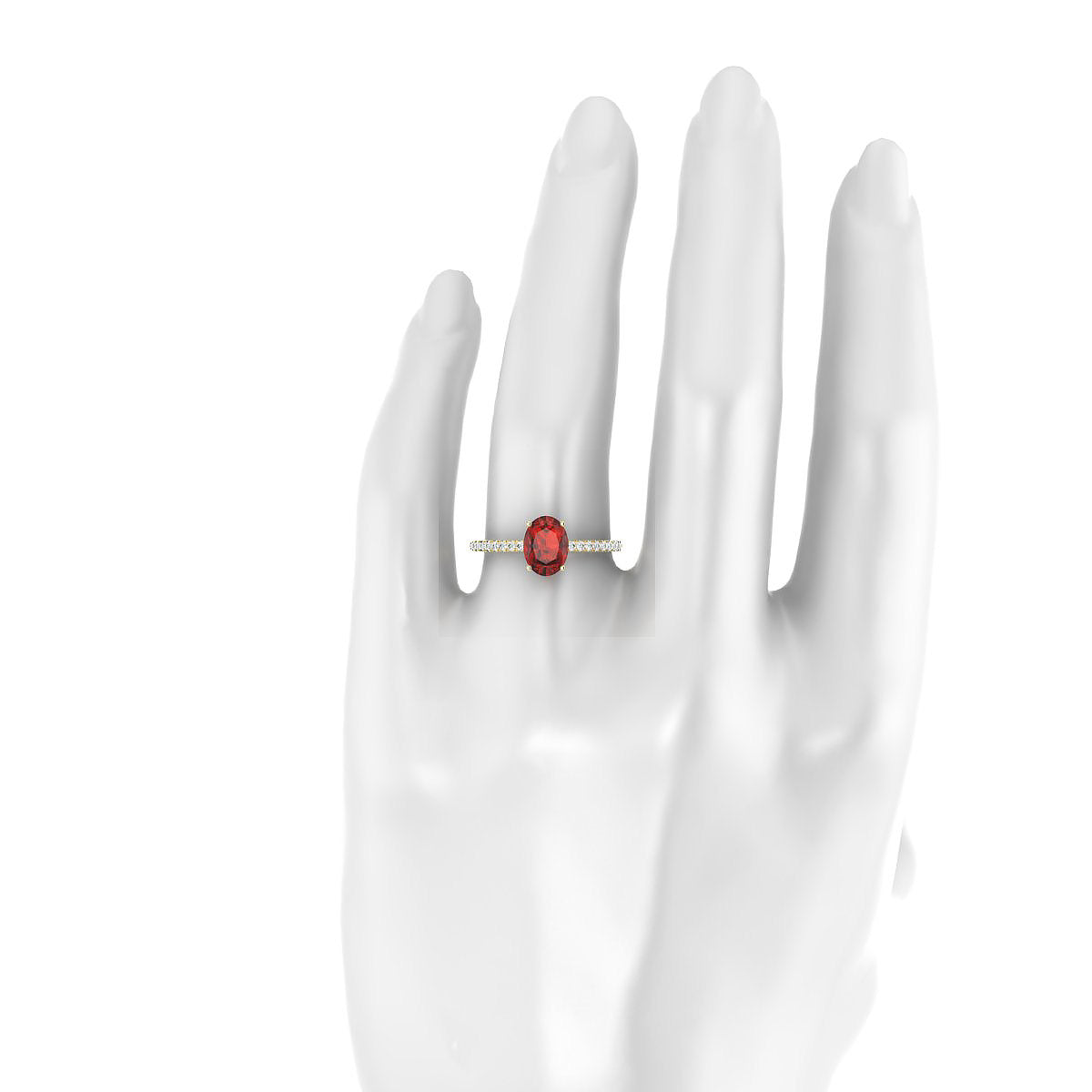 Timeless | 18k Yellow Gold 8 x 6 mm Oval Garnet Ring