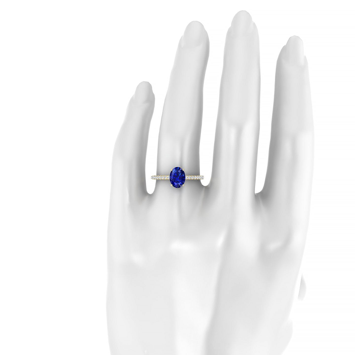 Timeless | 18k Yellow Gold 8 x 6 mm Oval Sapphire Ring