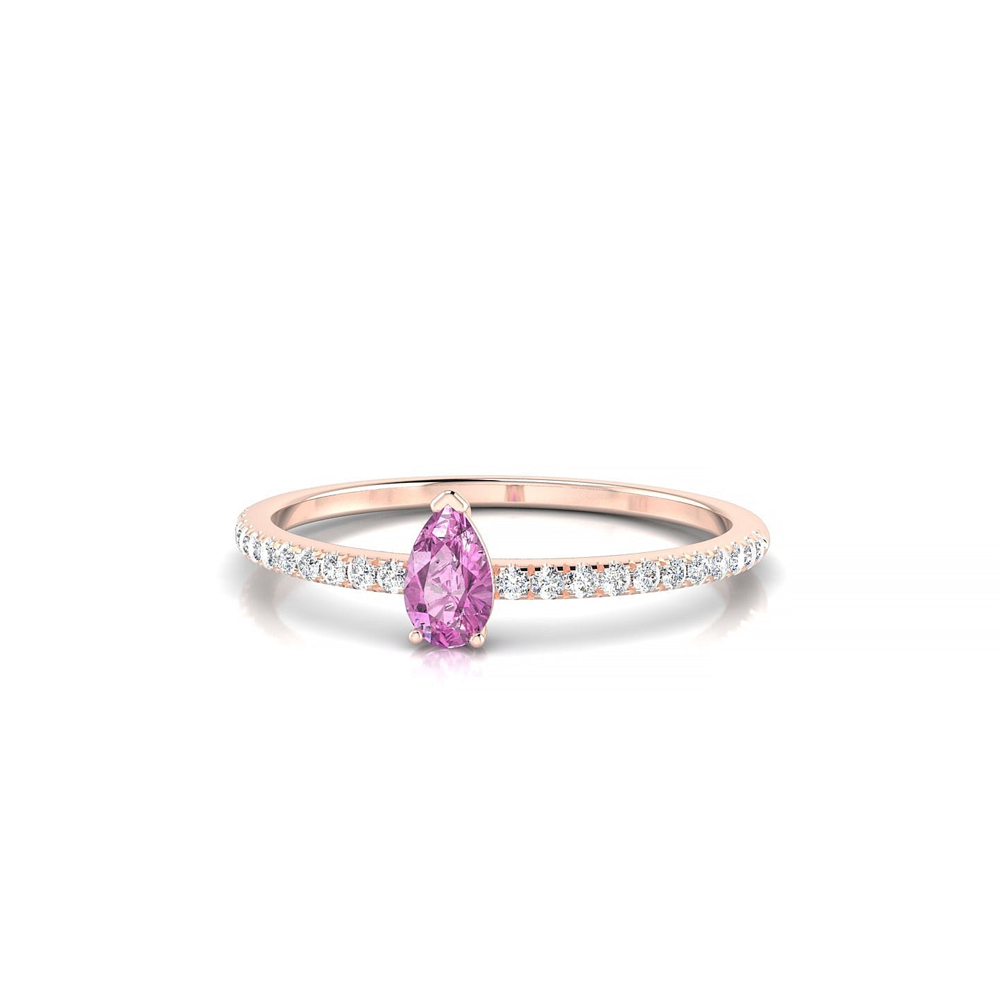 Timeless | 18k Rose Gold 5 x 3 mm Pear Pink Sapphire Ring
