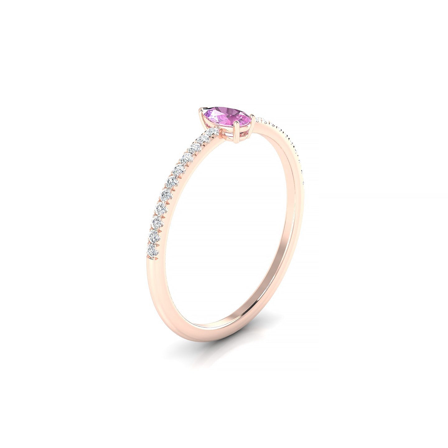Timeless | 18k Rose Gold 5 x 3 mm Pear Pink Sapphire Ring