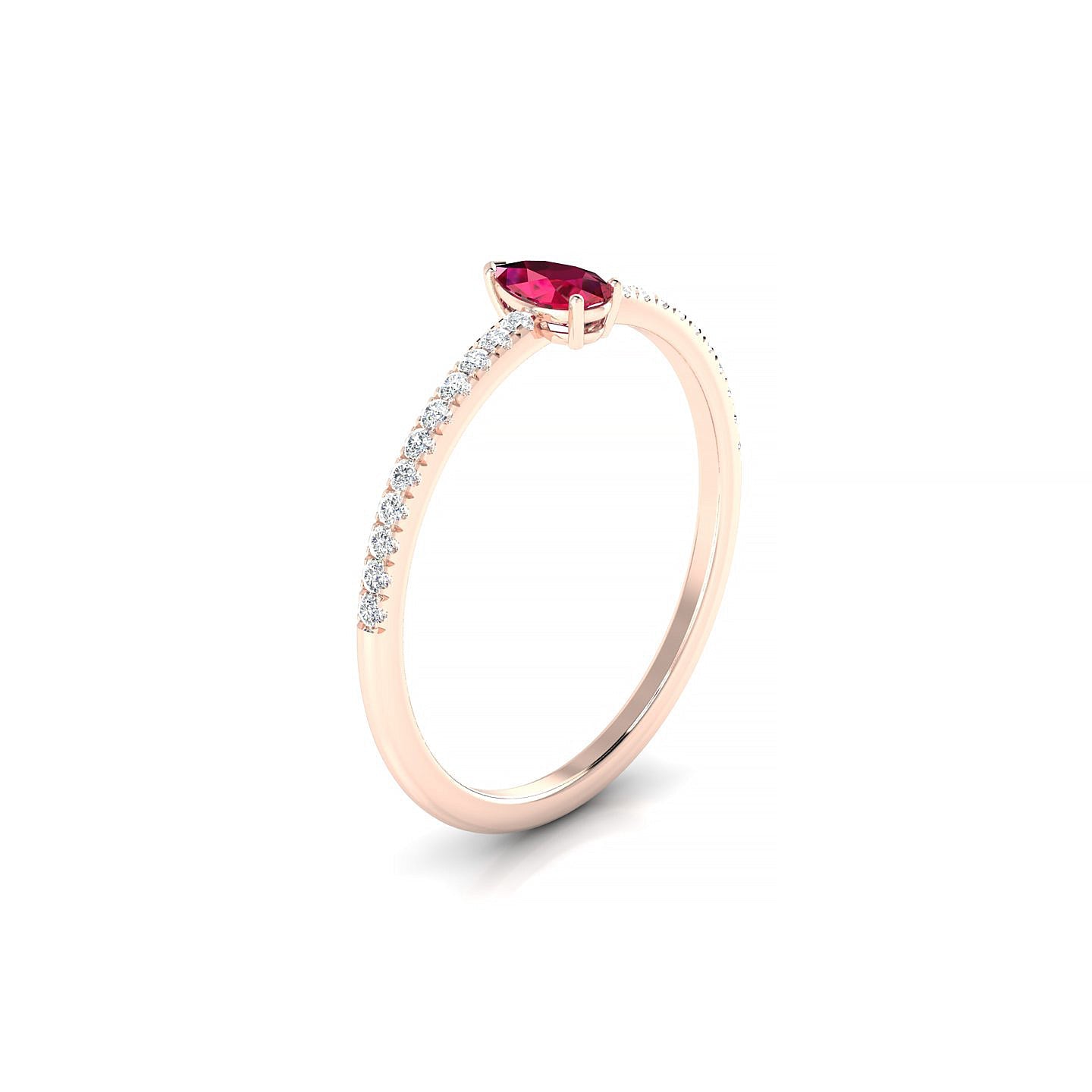 Timeless | 18k Rose Gold 5 x 3 mm Pear Ruby Ring