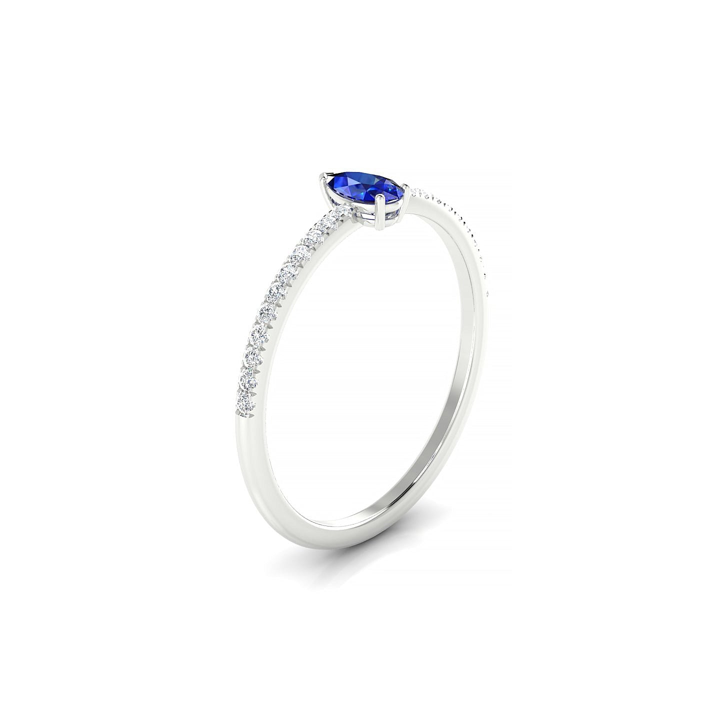 Timeless | 18k White Gold 5 x 3 mm Pear Sapphire Ring