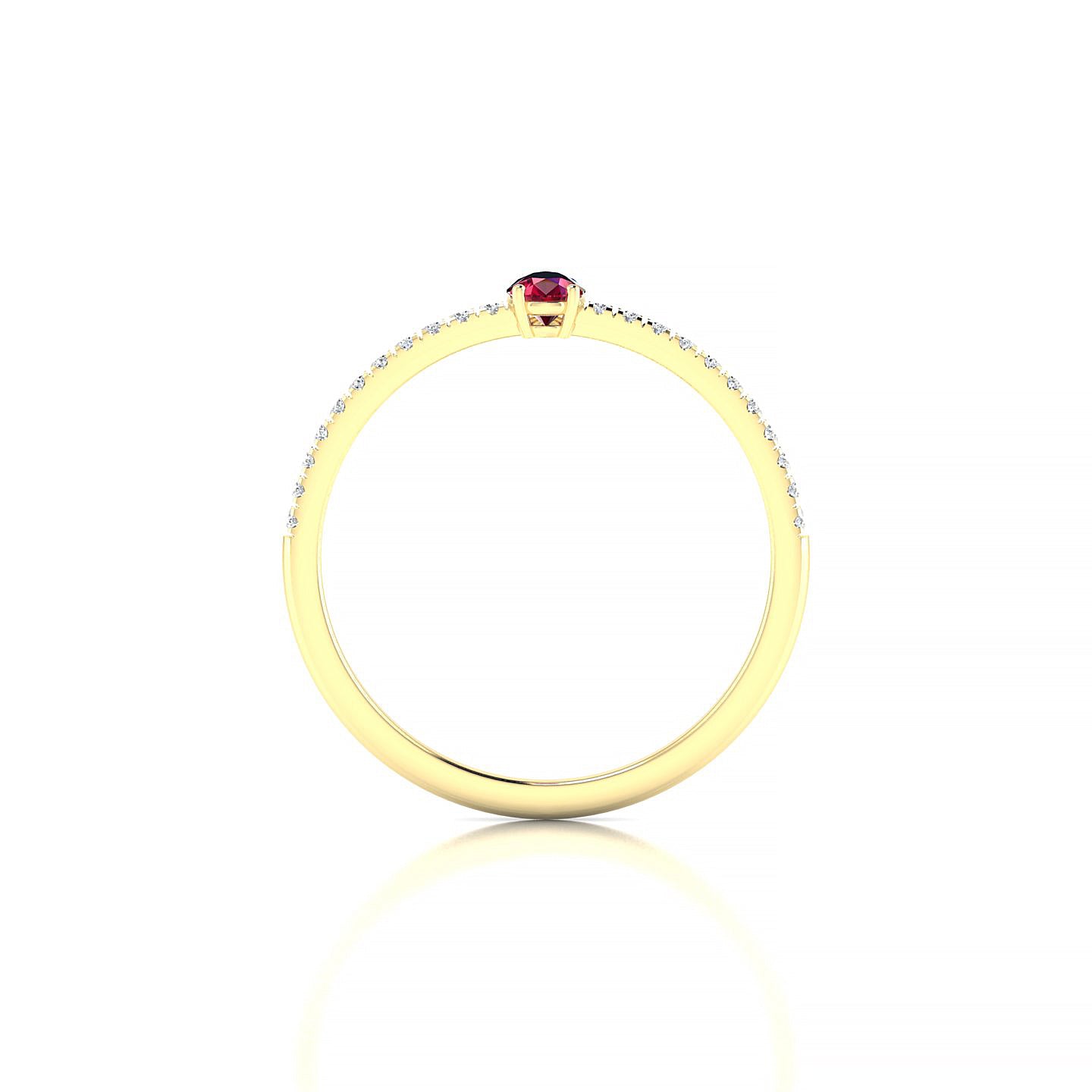 Timeless | 18k Yellow Gold 5 x 3 mm Pear Ruby Ring