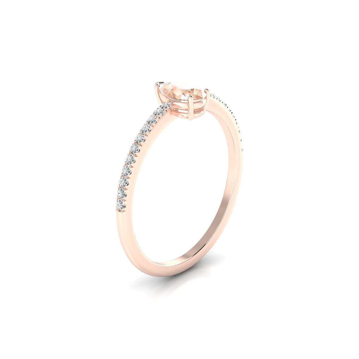 Timeless | 18k Rose Gold 6 x 4 mm Pear Morganite Ring
