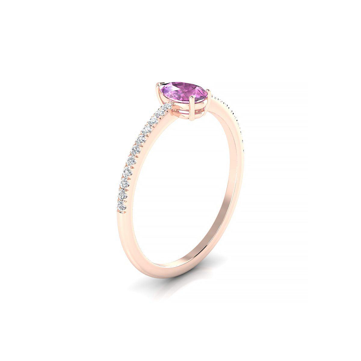 Timeless | 18k Rose Gold 6 x 4 mm Pear Pink Sapphire Ring