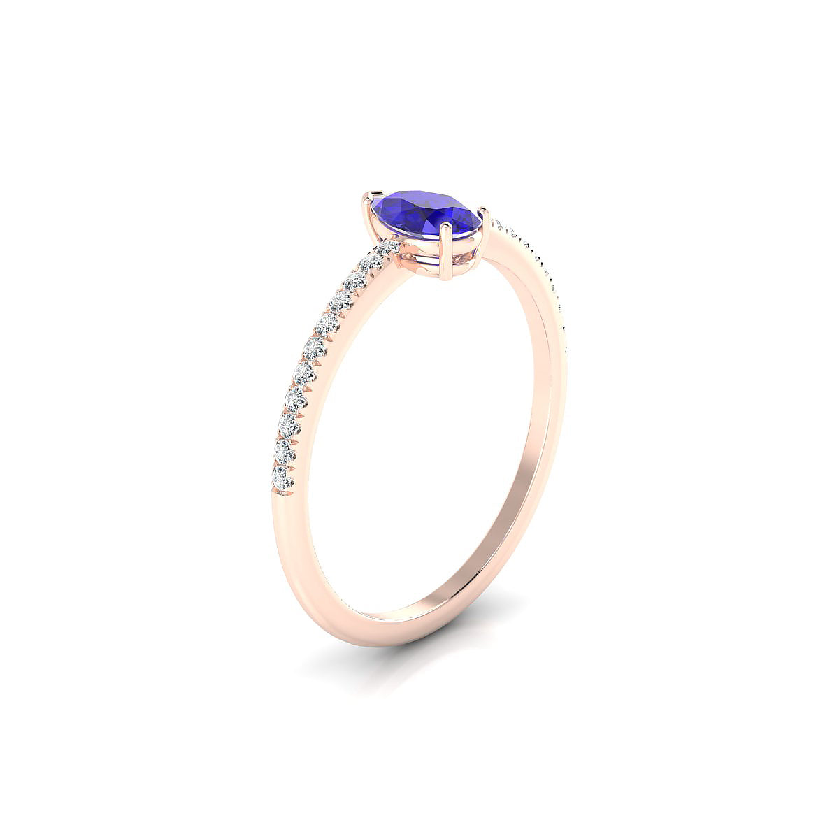 Timeless | 18k Rose Gold 6 x 4 mm Pear Tanzanite Ring