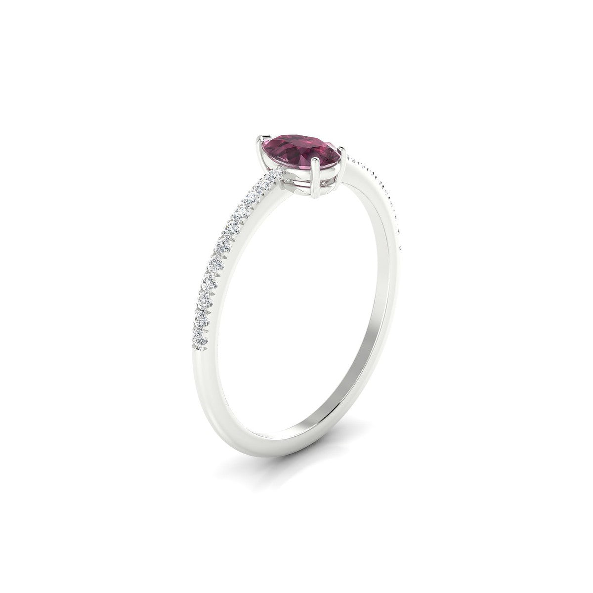 Timeless | 18k White Gold 6 x 4 mm Pear Rhodolite Ring