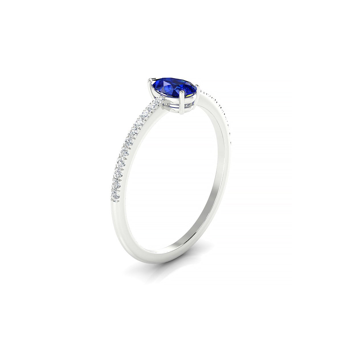 Timeless | 18k White Gold 6 x 4 mm Pear Sapphire Ring