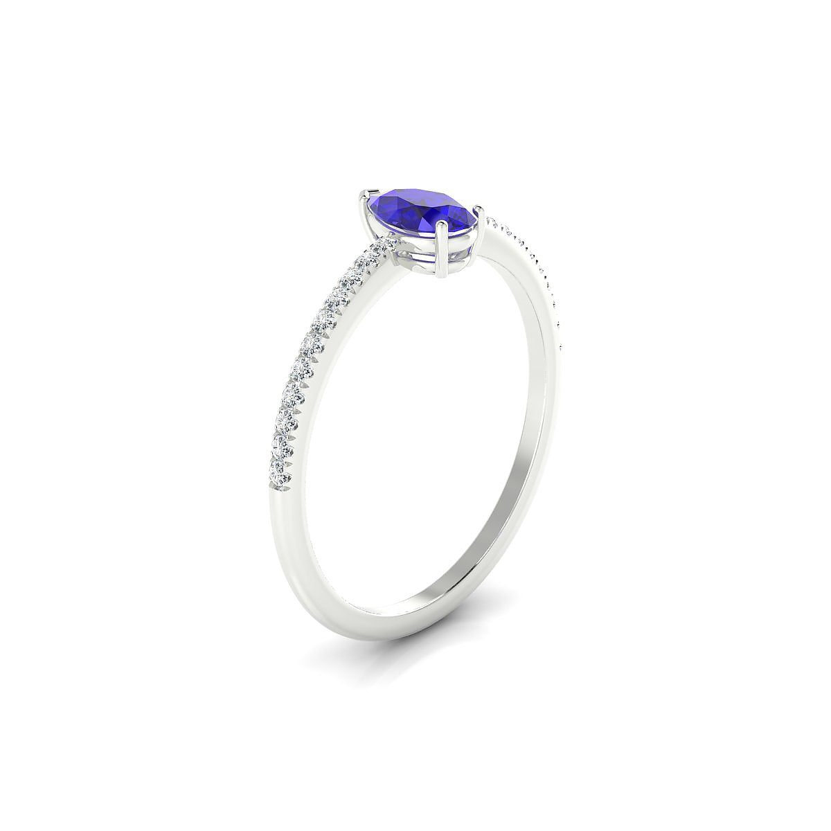 Timeless | 18k White Gold 6 x 4 mm Pear Tanzanite Ring