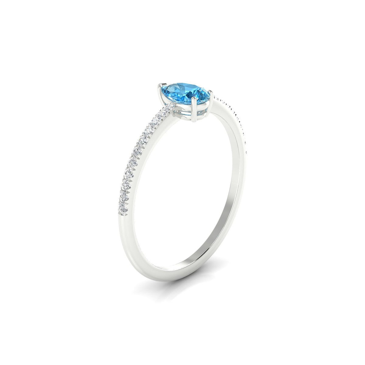 Timeless | 18k White Gold 6 x 4 mm Pear Topaz Ring