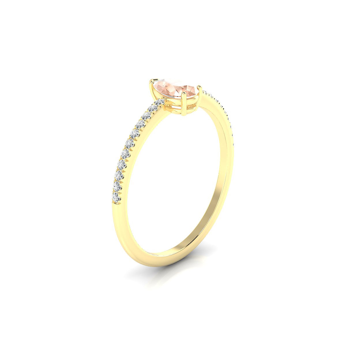 Timeless | 18k Yellow Gold 6 x 4 mm Pear Morganite Ring
