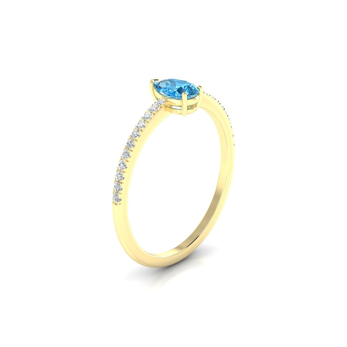 Timeless | 18k Yellow Gold 6 x 4 mm Pear Topaz Ring