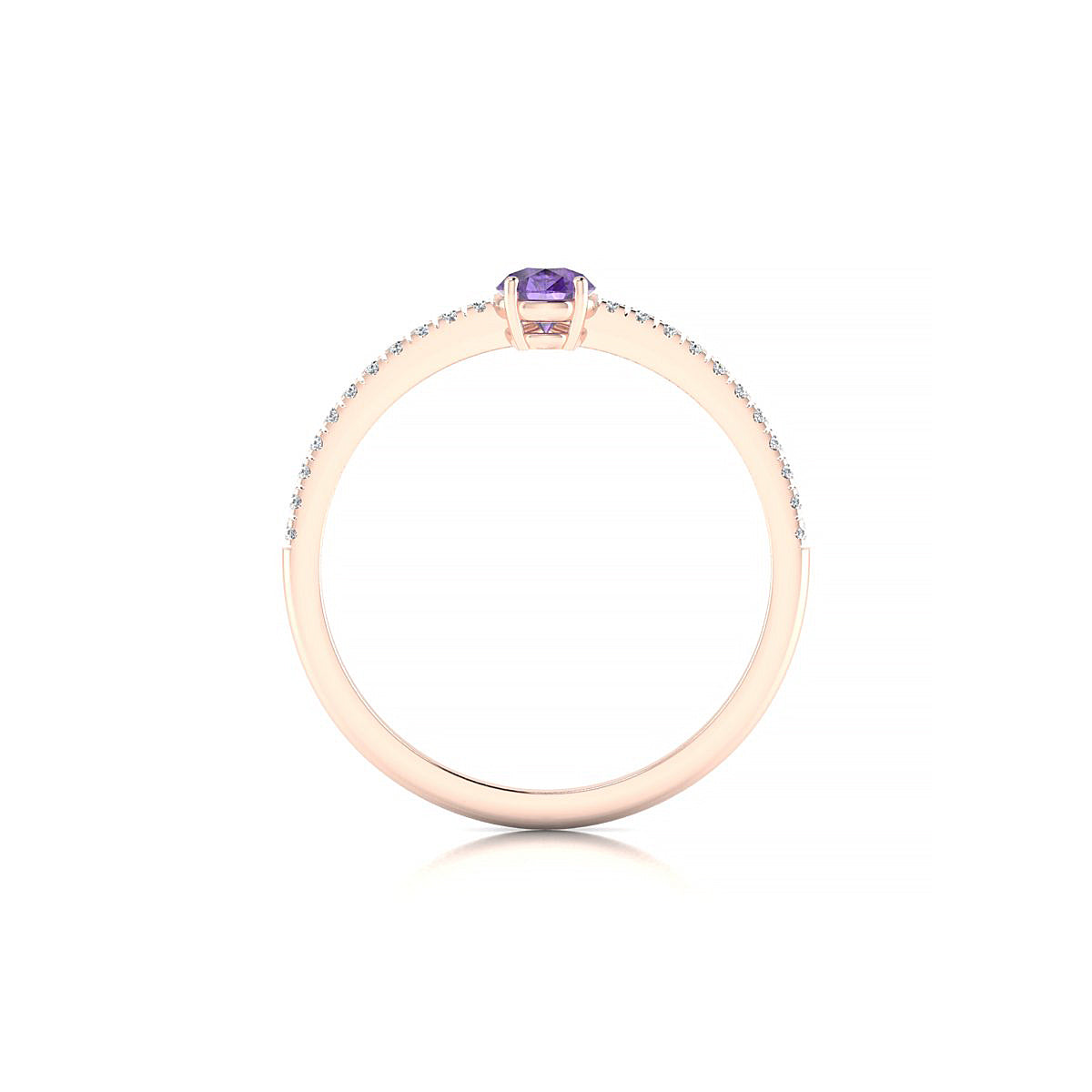 Timeless | 18k Rose Gold 6 x 4 mm Pear Amethyst Ring
