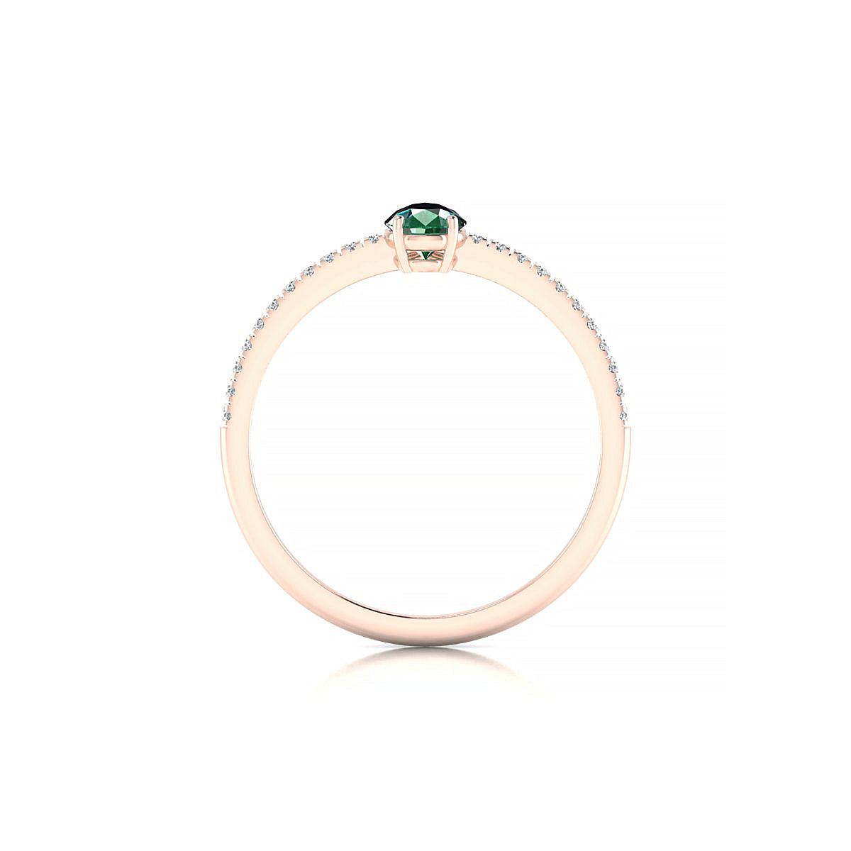 Timeless | 18k Rose Gold 6 x 4 mm Pear Emerald Ring