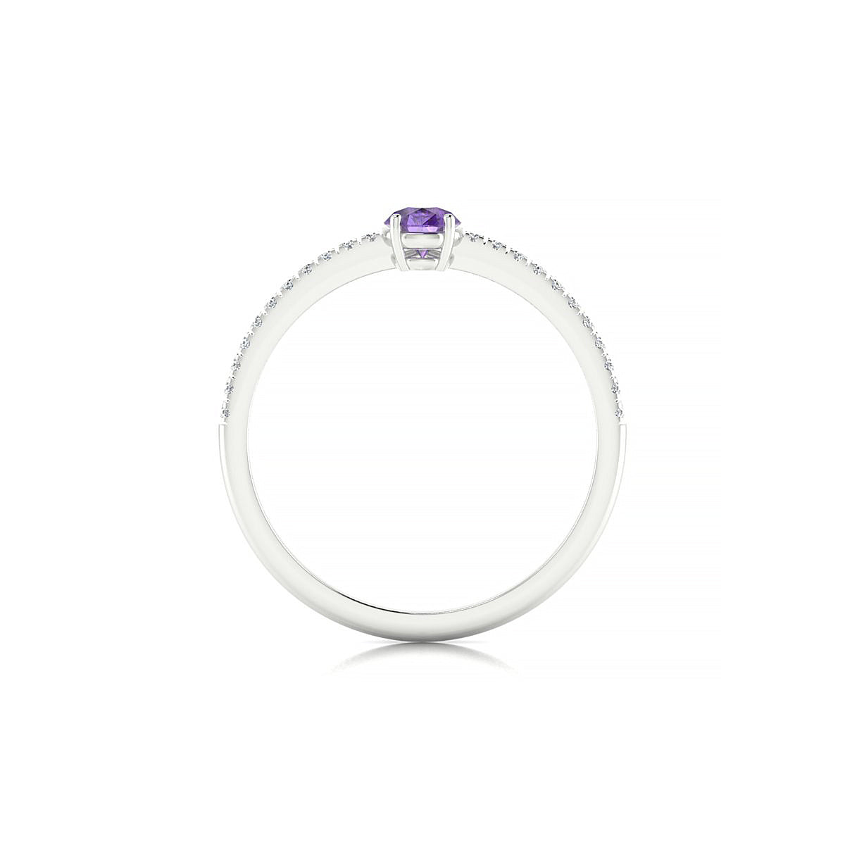 Timeless | 18k White Gold 6 x 4 mm Pear Amethyst Ring