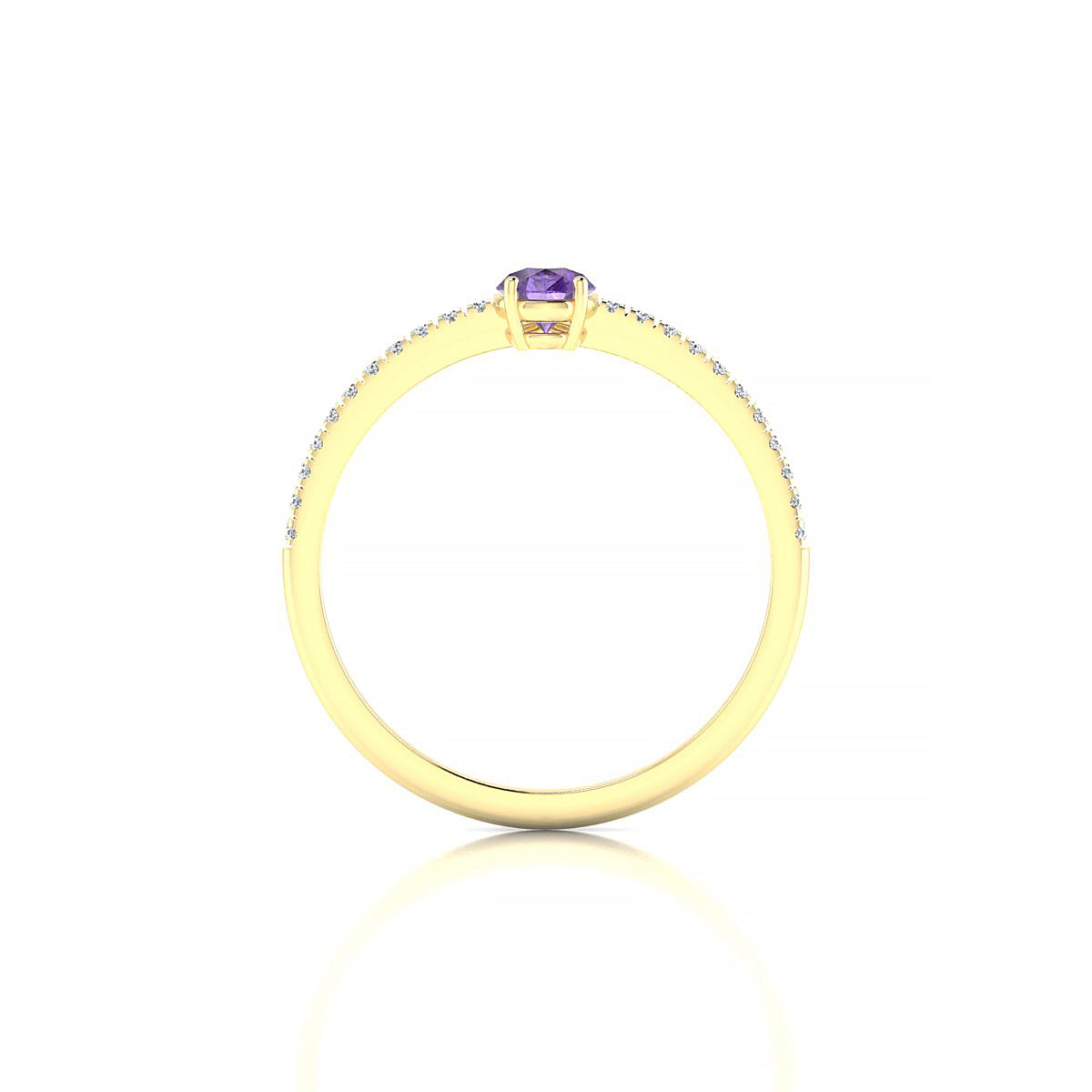 Timeless | 18k Yellow Gold 6 x 4 mm Pear Amethyst Ring