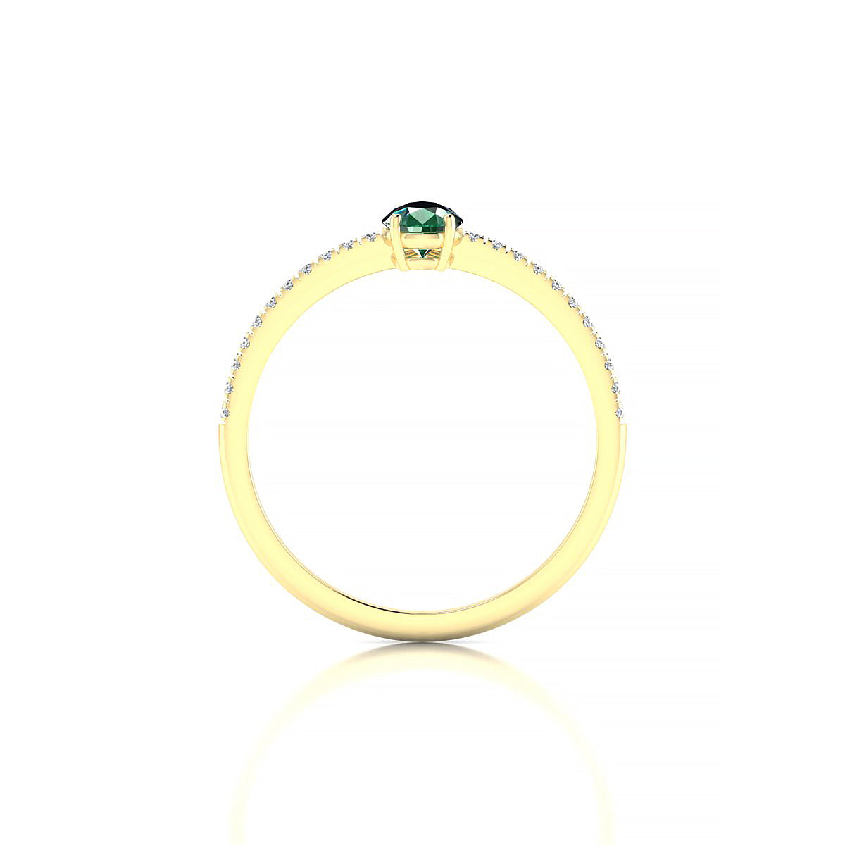 Timeless | 18k Yellow Gold 6 x 4 mm Pear Emerald Ring