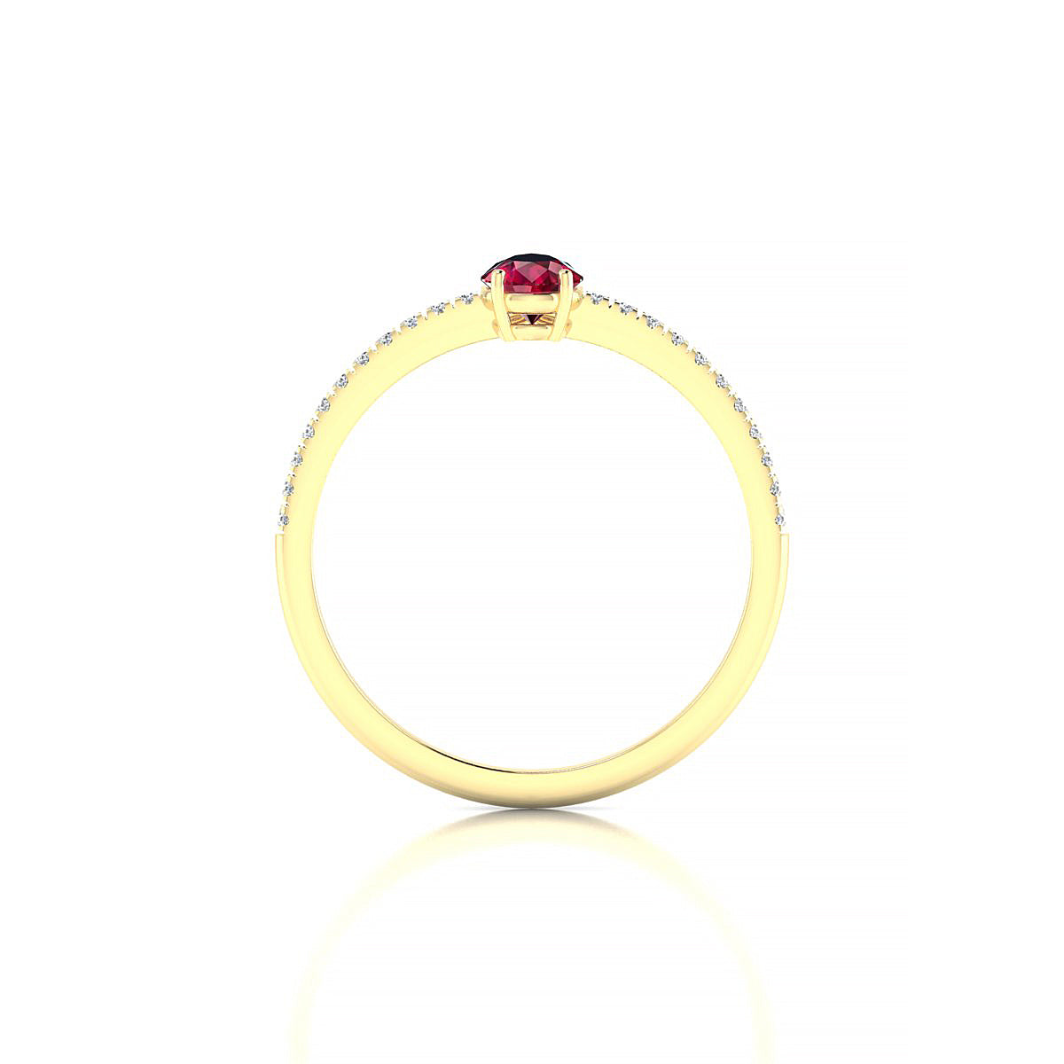 Timeless | 18k Yellow Gold 6 x 4 mm Pear Ruby Ring
