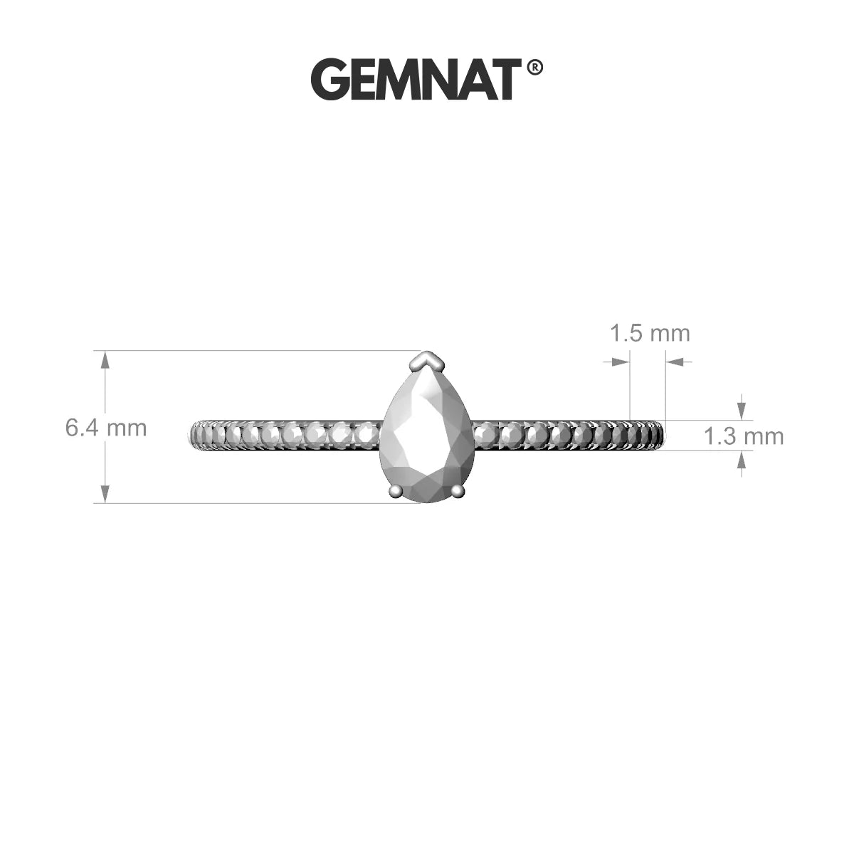 Timeless | 18k White Gold 6 x 4 mm Pear Citrine Ring