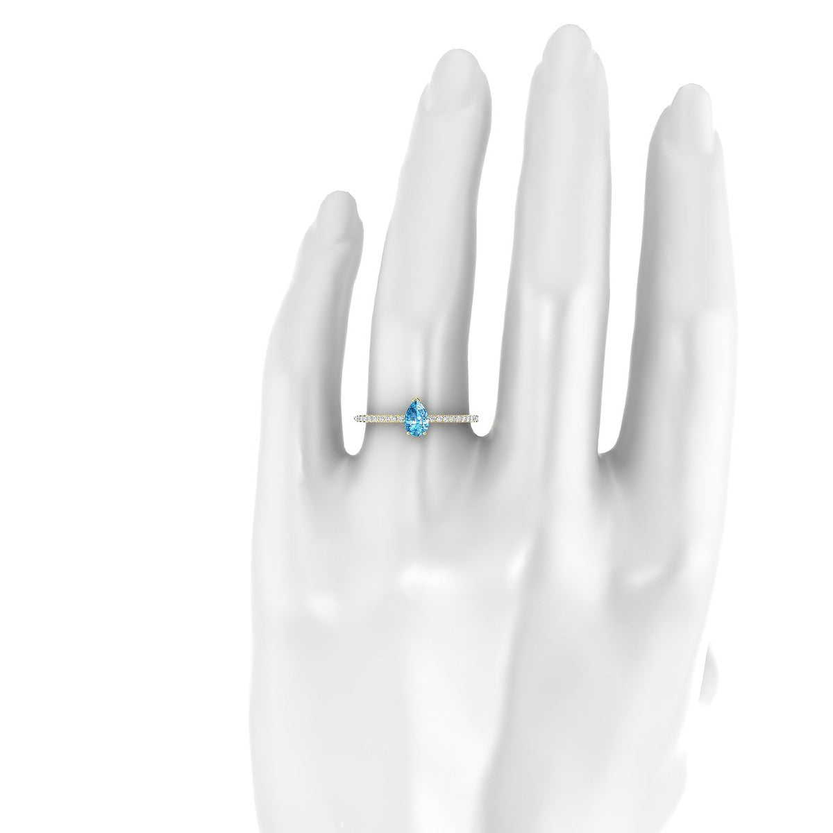 Timeless | 18k Yellow Gold 6 x 4 mm Pear Topaz Ring