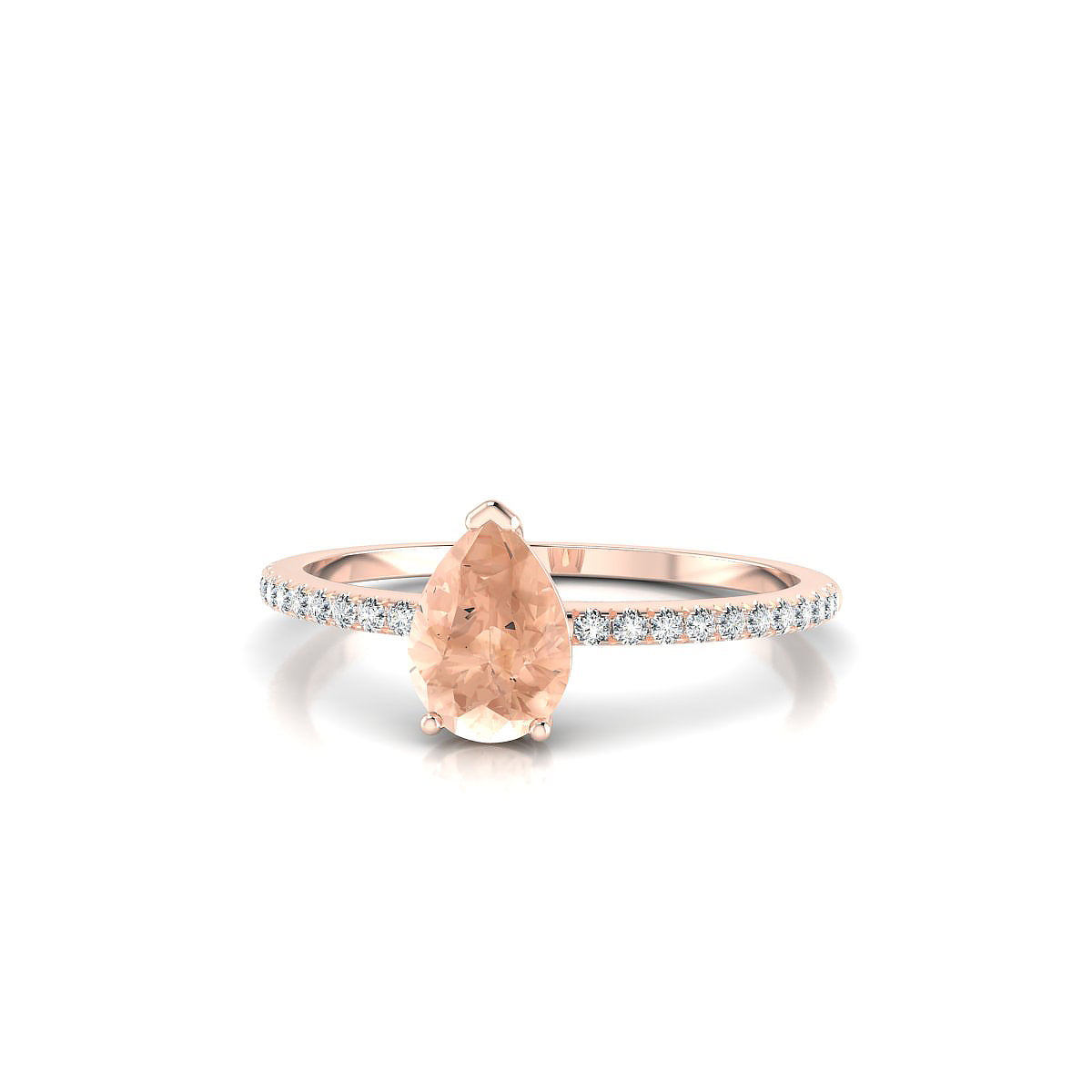 Timeless | 18k Rose Gold 7 x 5 mm Pear Morganite Ring
