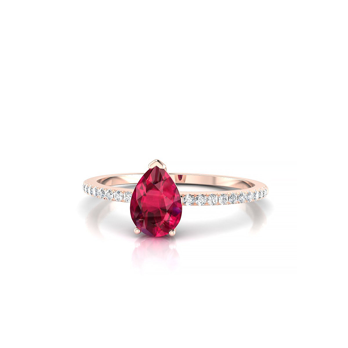 Timeless | 18k Rose Gold 7 x 5 mm Pear Ruby Ring