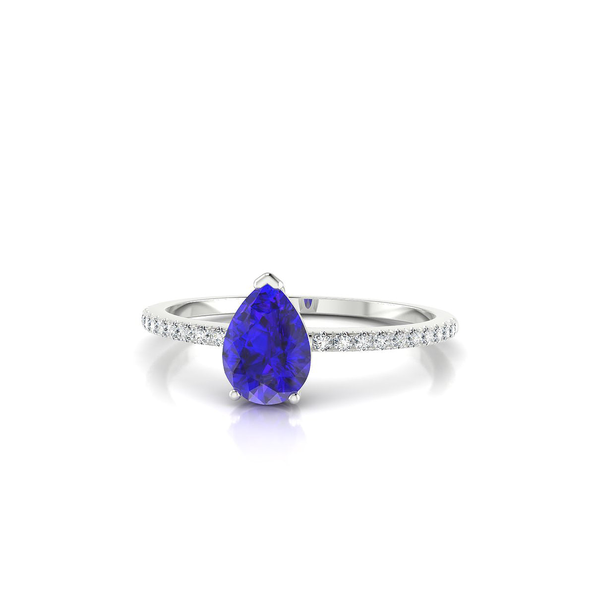 Timeless | 18k White Gold 7 x 5 mm Pear Tanzanite Ring