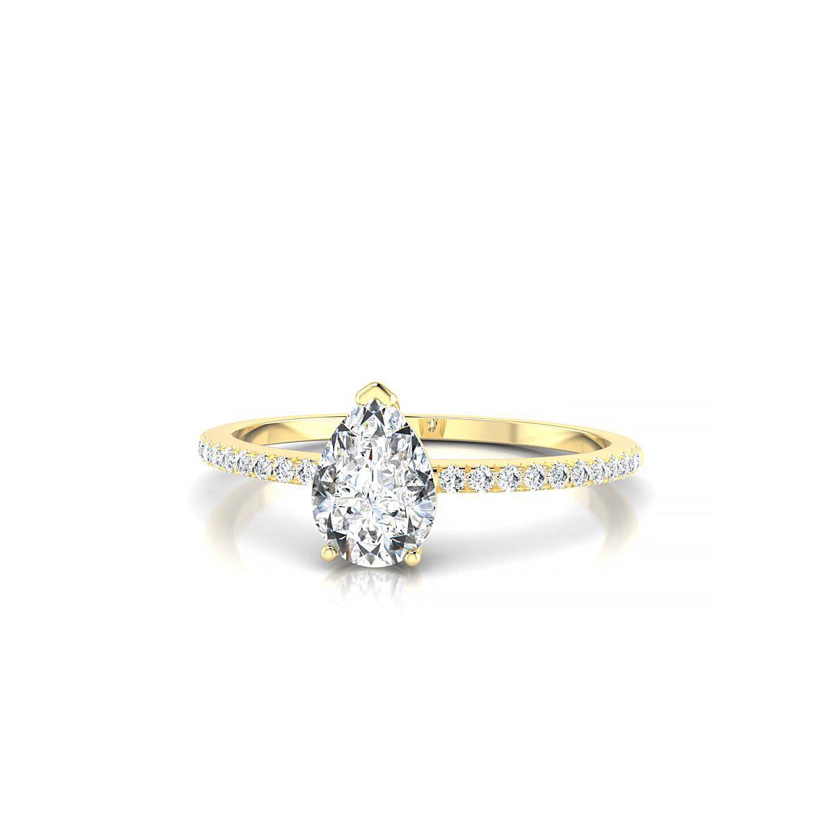 Timeless | 18k Yellow Gold 7 x 5 mm Pear Diamond Ring