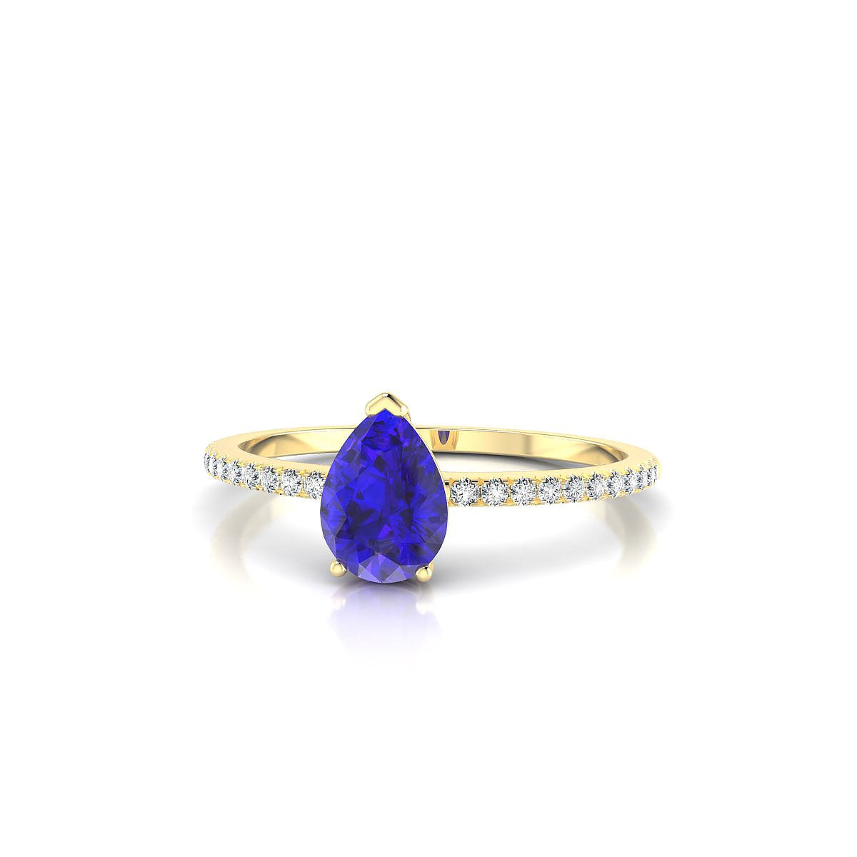 Timeless | 18k Yellow Gold 7 x 5 mm Pear Tanzanite Ring
