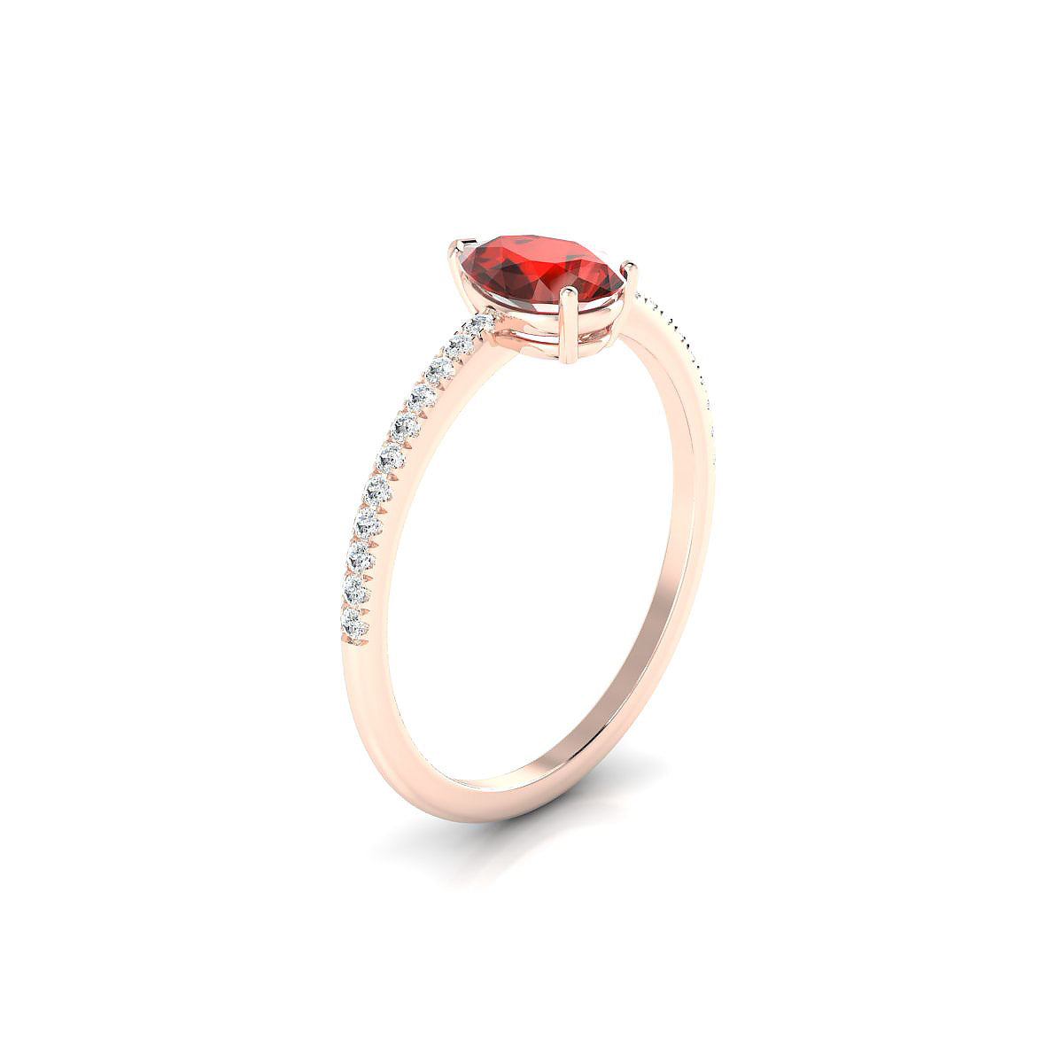 Timeless | 18k Rose Gold 7 x 5 mm Pear Garnet Ring
