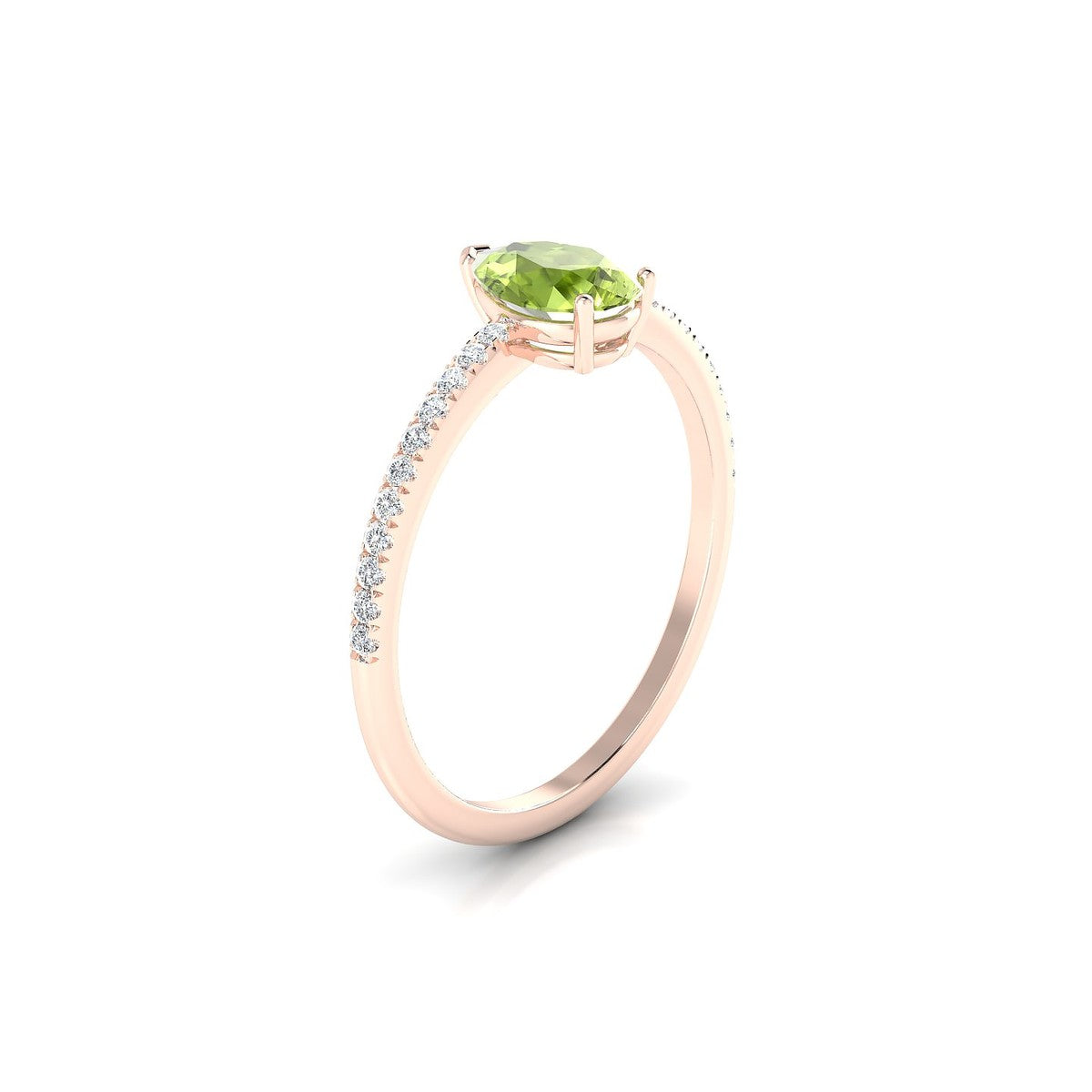 Timeless | 18k Rose Gold 7 x 5 mm Pear Peridot Ring