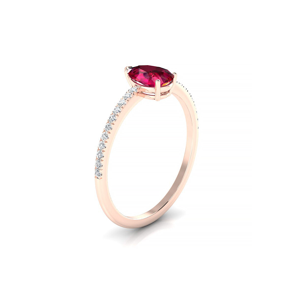 Timeless | 18k Rose Gold 7 x 5 mm Pear Ruby Ring