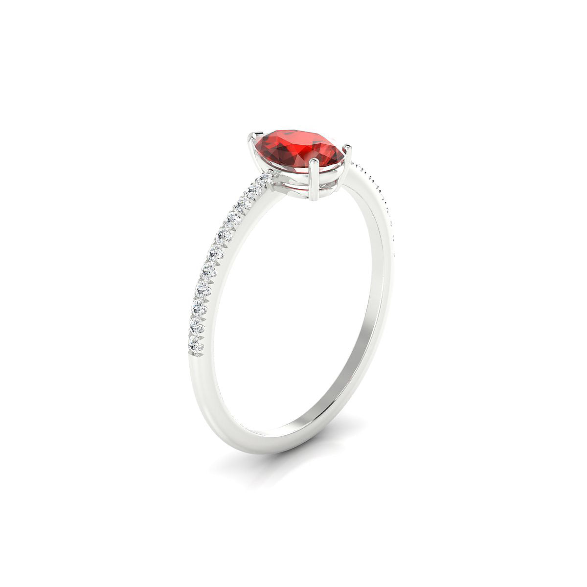 Timeless | 18k White Gold 7 x 5 mm Pear Garnet Ring