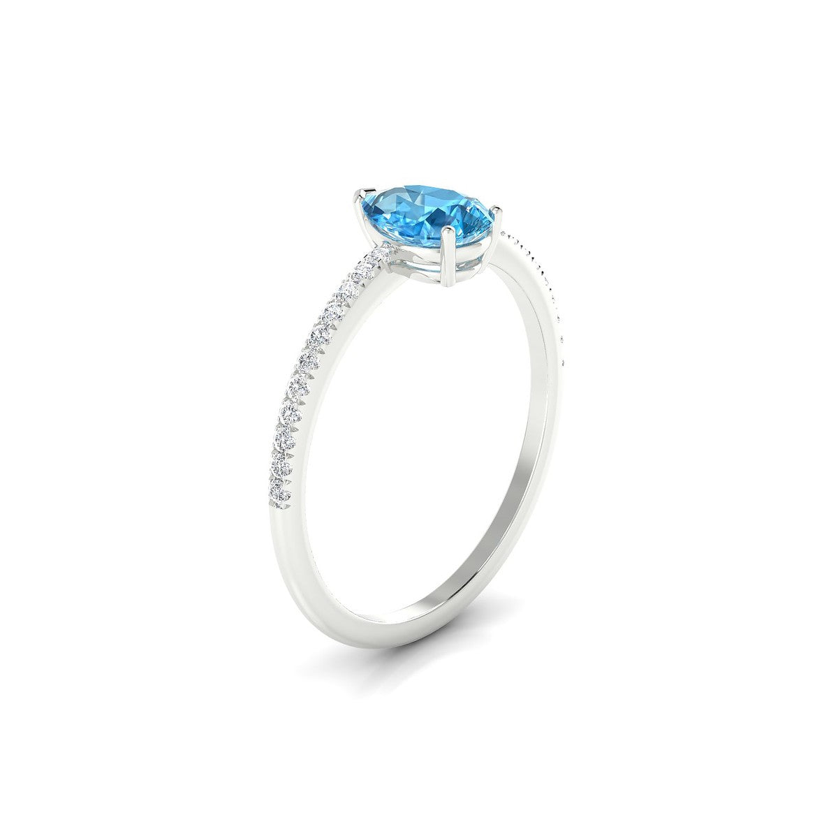 Timeless | 18k White Gold 7 x 5 mm Pear Topaz Ring